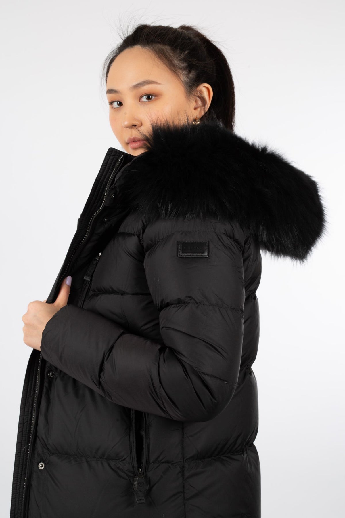 Stella Long Puffer - Black Fade