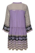 SophiaePW Dress - Purple Border Print