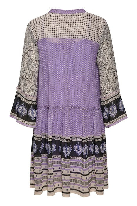SophiaePW Dress - Purple Border Print