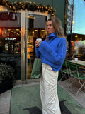 Florie Zip Knit - Azure Blue