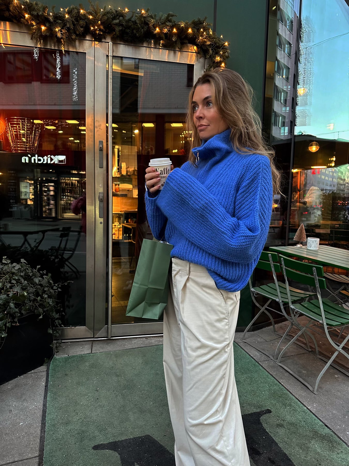 Florie Zip Knit - Azure Blue