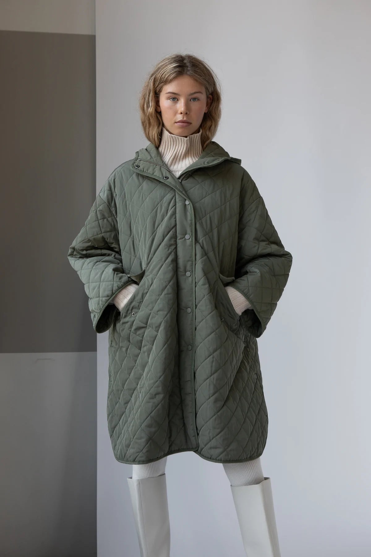 Afterski Poncho - Dusty Olive