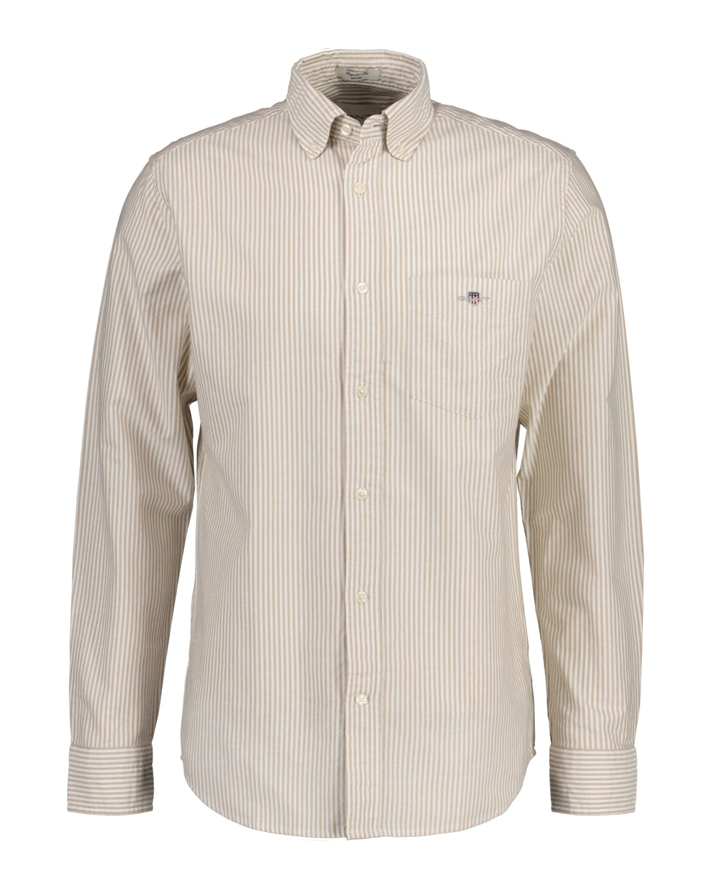 Reg Oxford Banker Stripe Shirt - Woody Brown