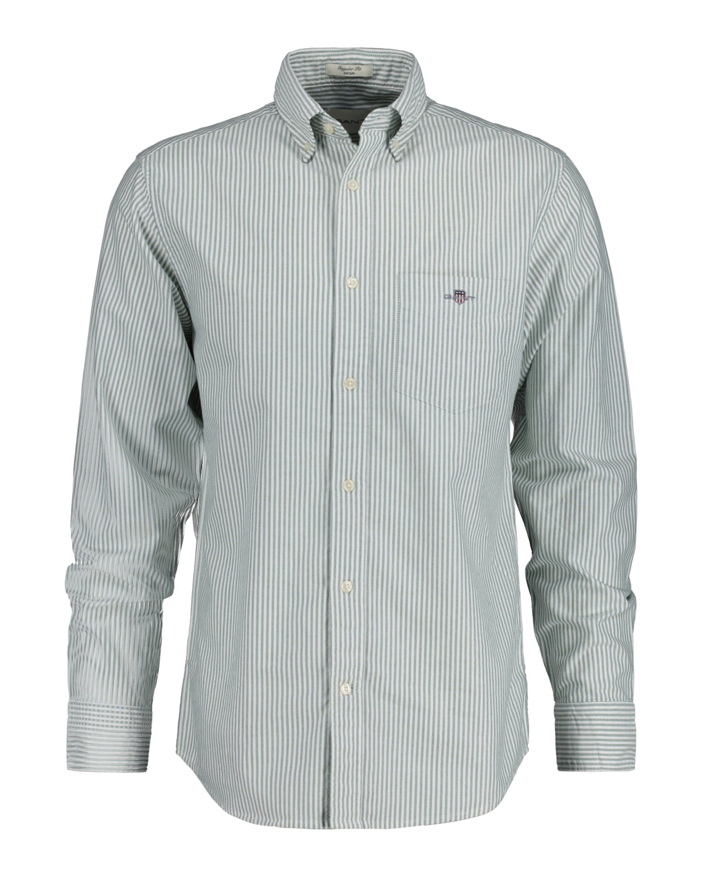 Reg Oxford Banker Stripe Shirt - Forest Green