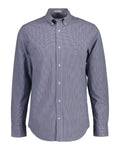 Reg Poplin Micro Check Shirt - College Blue