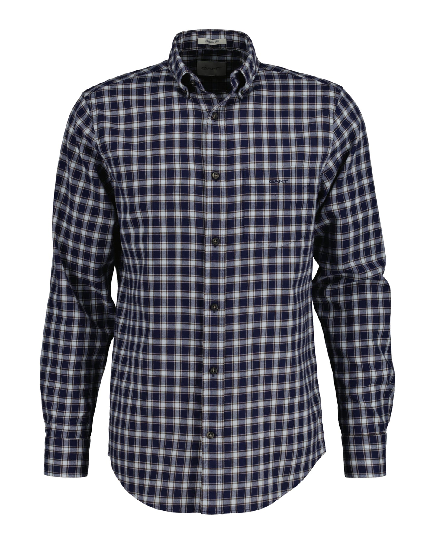 Reg Micro Tartan Flannel Shirt - Classic Blue