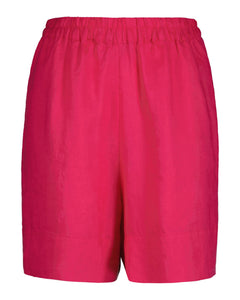 Linen Pull-On Shorts - Magenta Pink