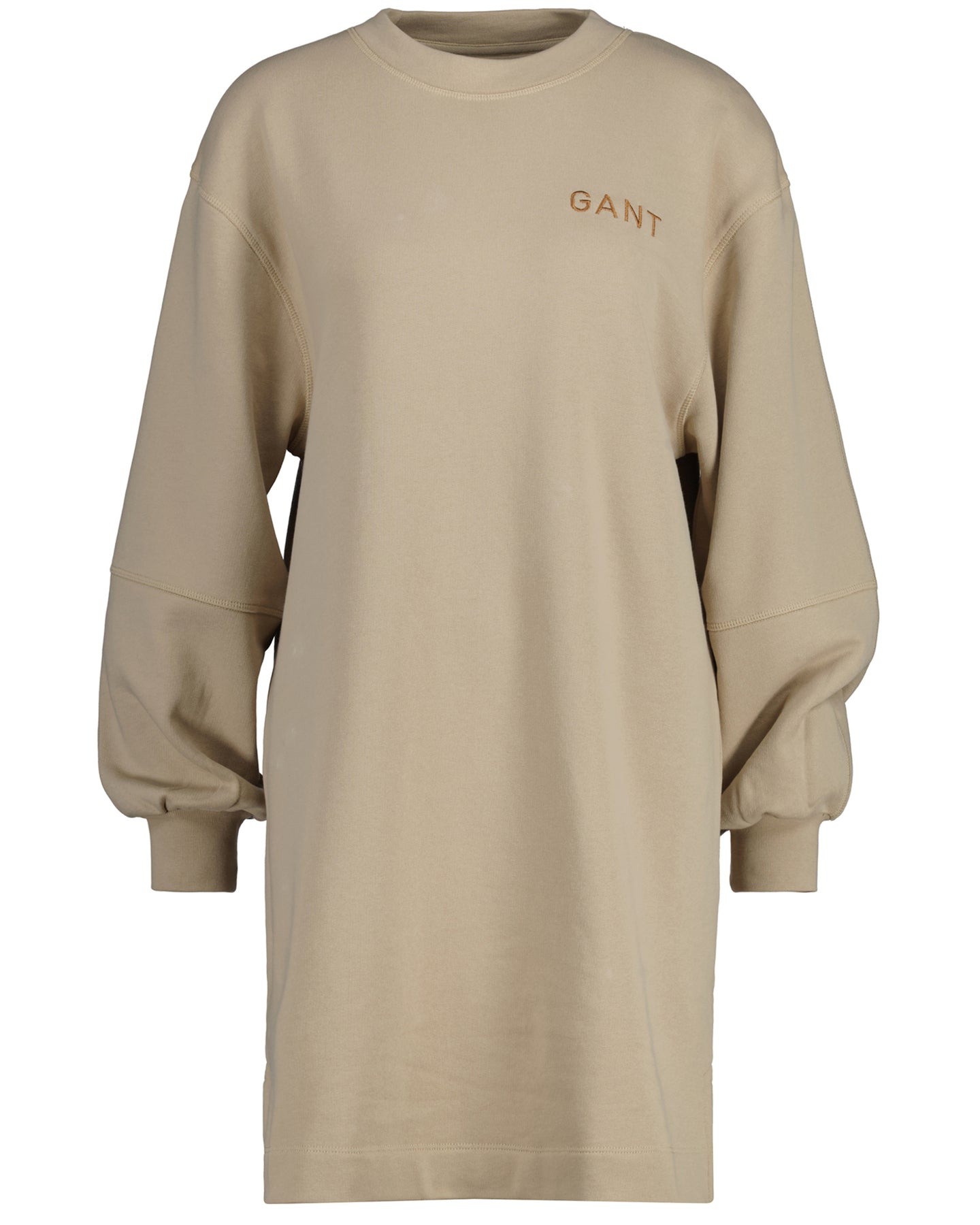 Logo Volume Ls C-Neck Dress - Dry Sand