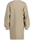 Logo Volume Ls C-Neck Dress - Dry Sand