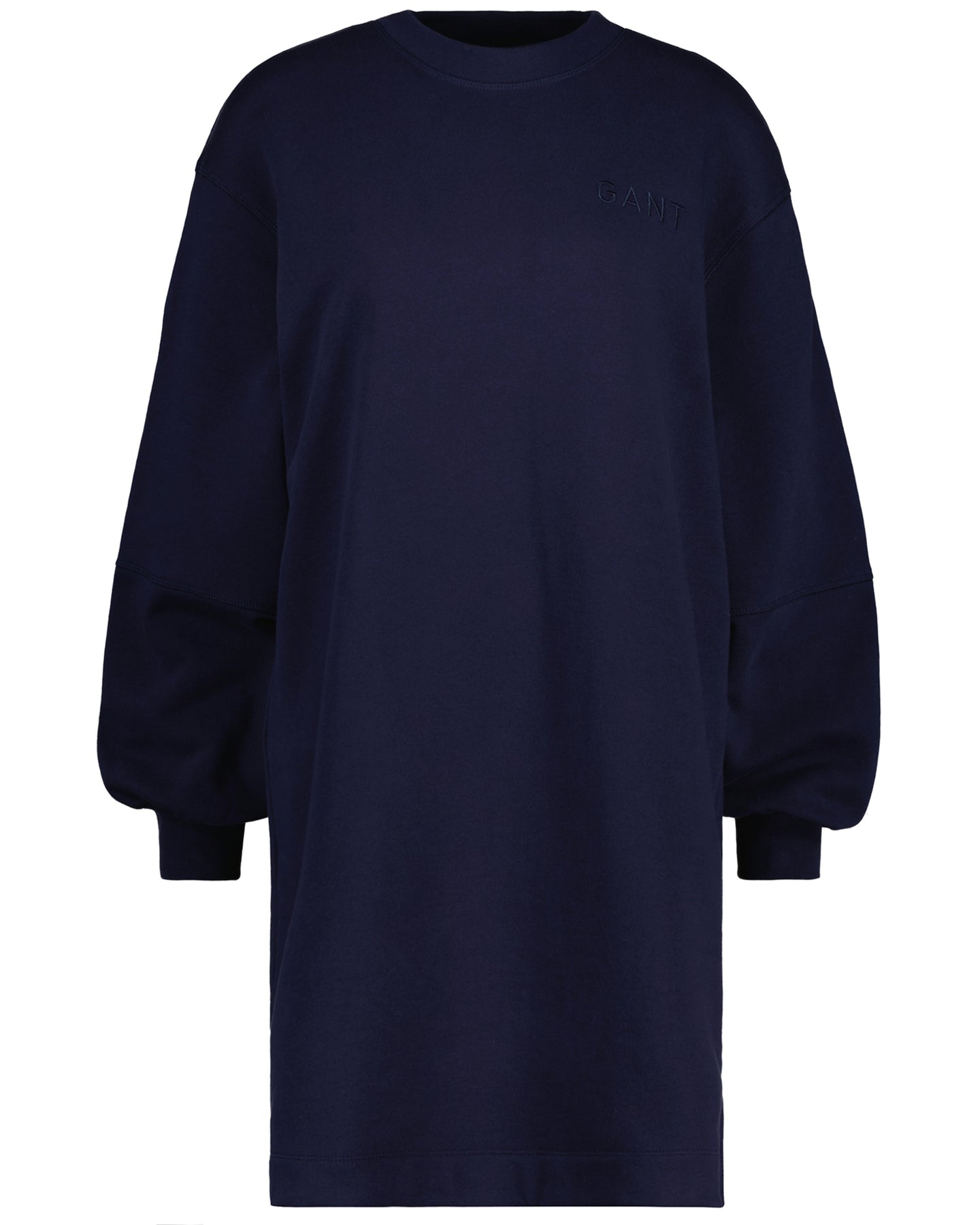 Logo Volume Ls C-Neck Dress - Evening Blue