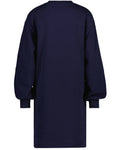 Logo Volume Ls C-Neck Dress - Evening Blue