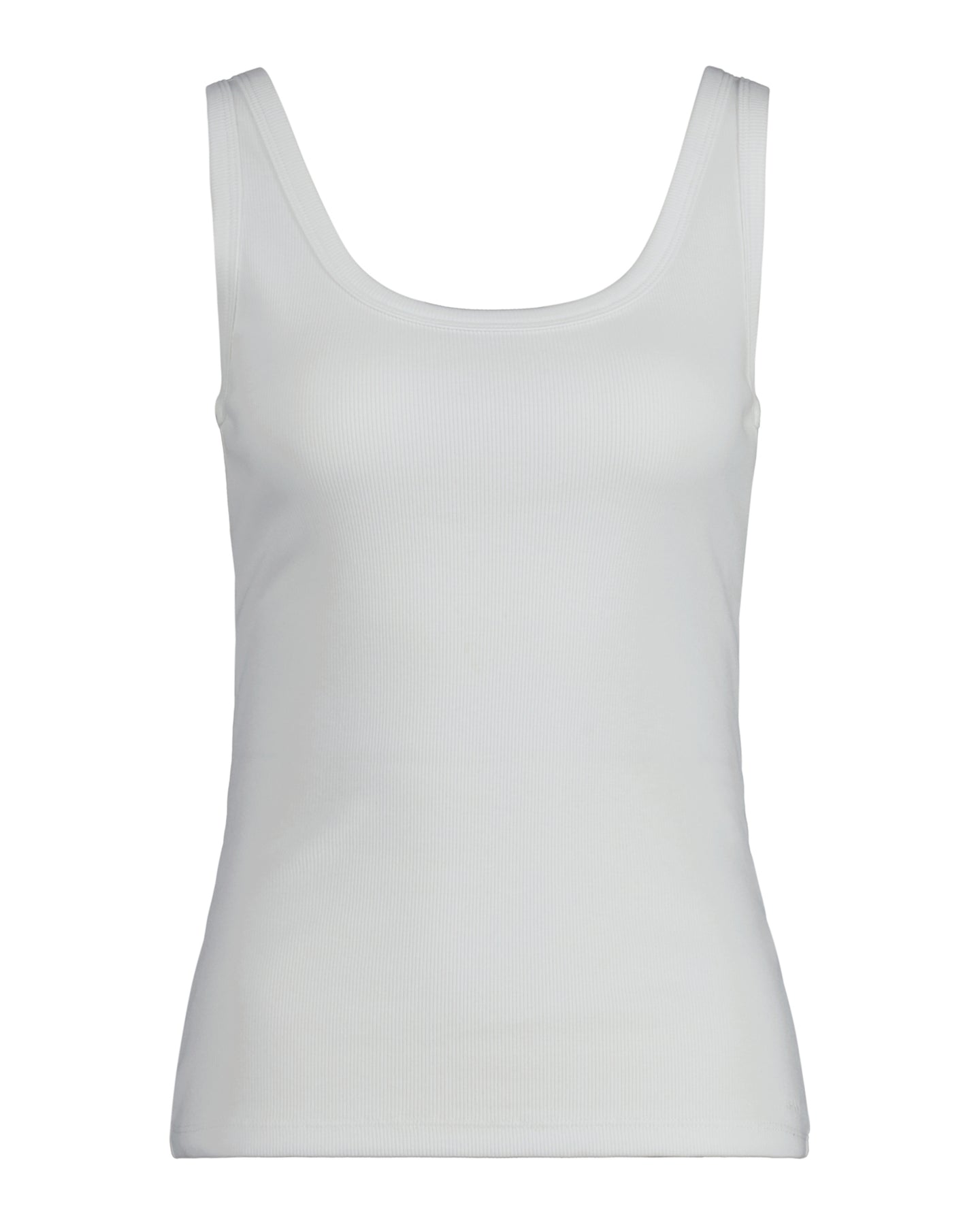 Slim Ribbed Tank Top - White