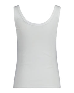 Slim Ribbed Tank Top - White