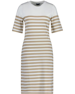 Striped Ss T-Shirt Dress - Dark Khaki