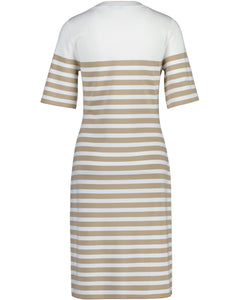 Striped Ss T-Shirt Dress - Dark Khaki