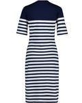 Striped SS T-Shirt Dress - Evening Blue