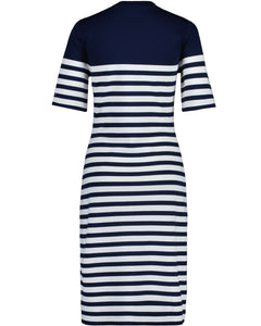 Striped SS T-Shirt Dress - Evening Blue