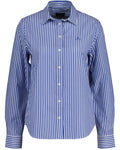 Regular Fit Striped Broadcloth Shirt - Lapis Blue