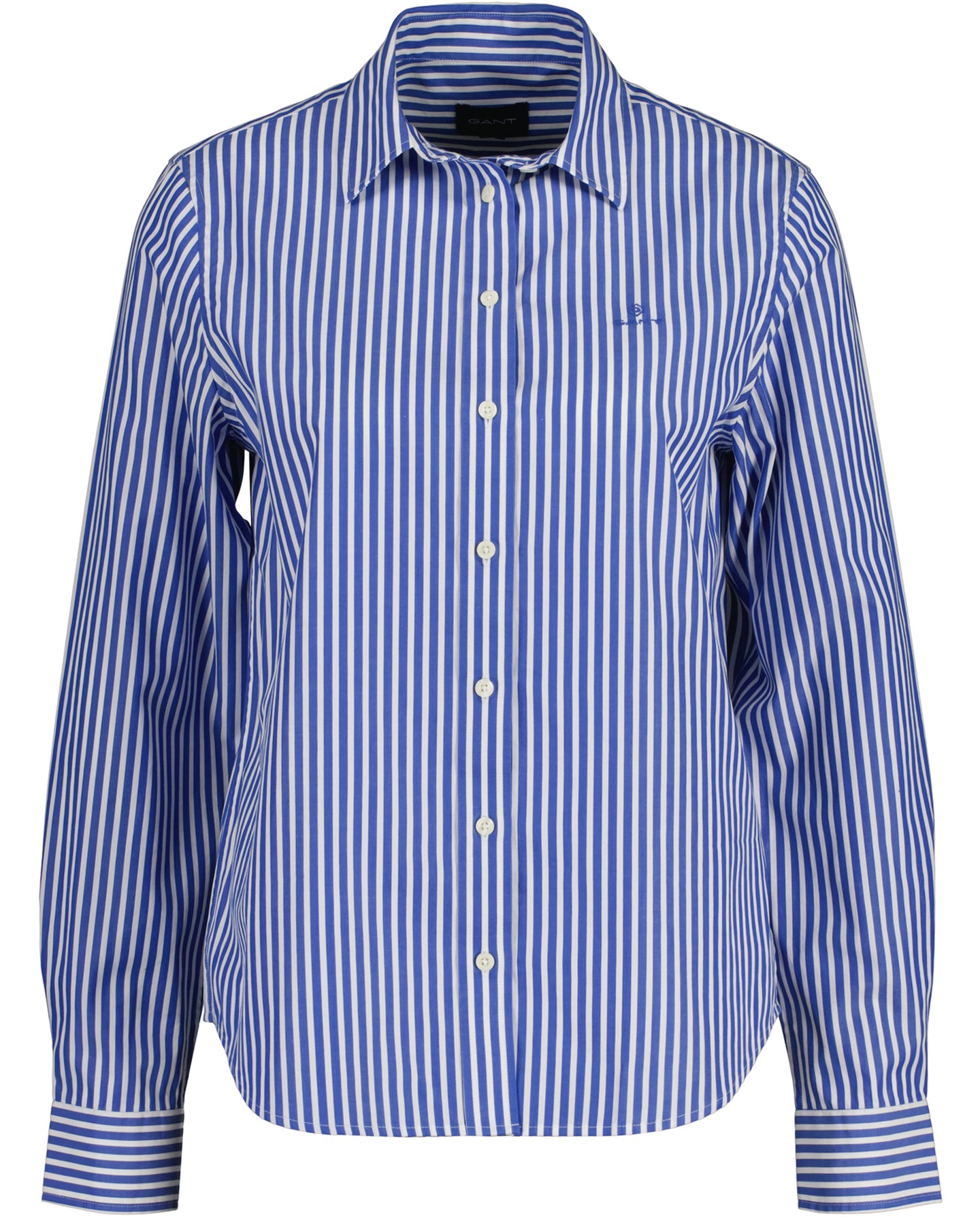 Regular Fit Striped Broadcloth Shirt - Lapis Blue
