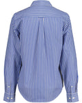 Regular Fit Striped Broadcloth Shirt - Lapis Blue
