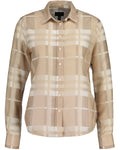 Regular Fit Cotton Silk Check Shirt - Concrete Beige