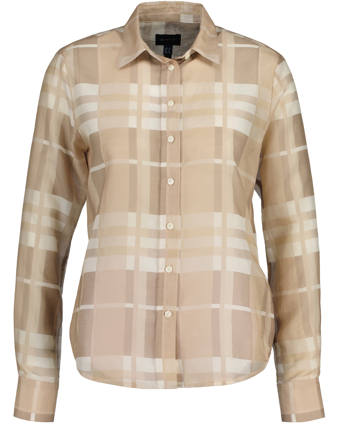 Regular Fit Cotton Silk Check Shirt - Concrete Beige