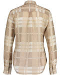 Regular Fit Cotton Silk Check Shirt - Concrete Beige