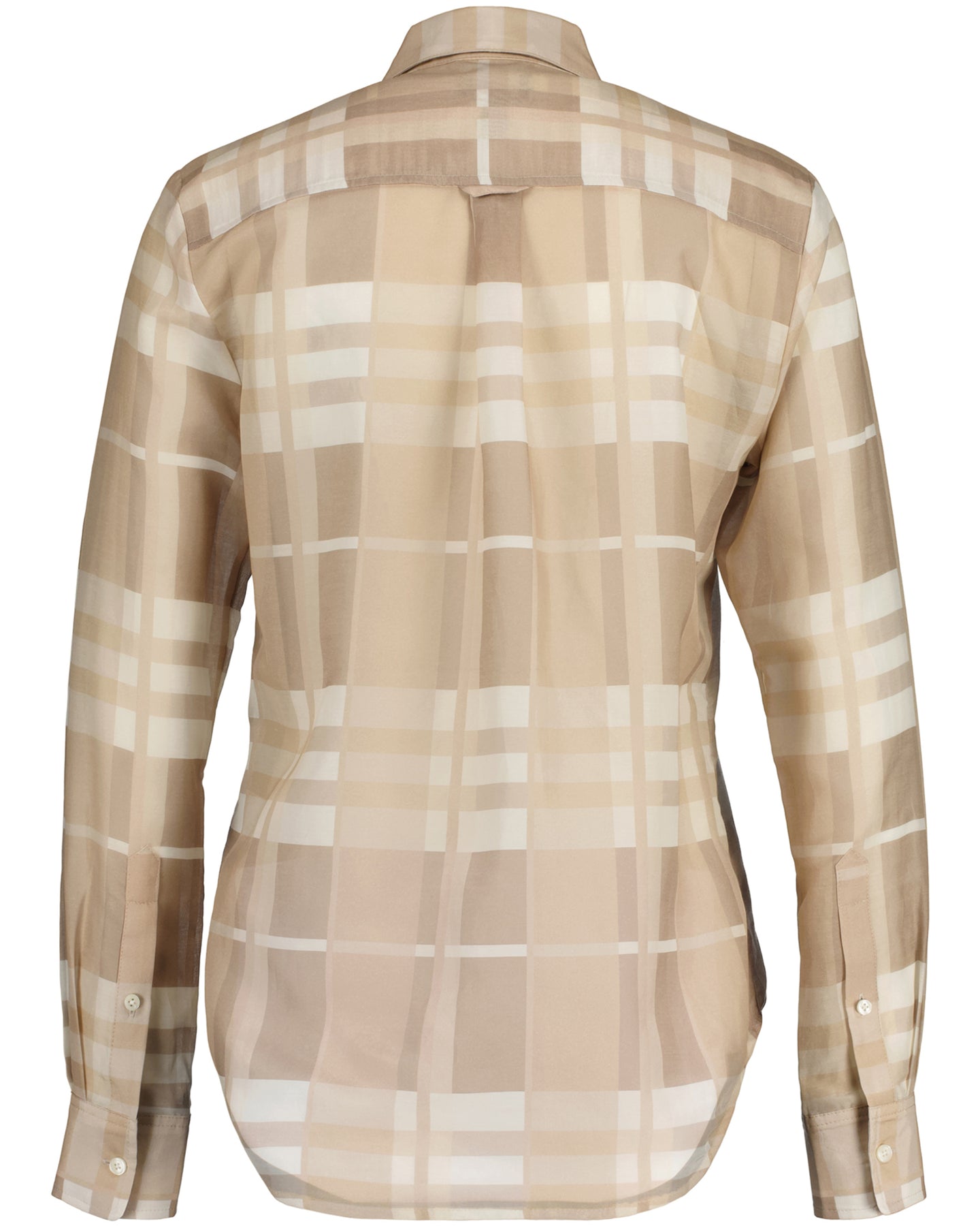Regular Fit Cotton Silk Check Shirt - Concrete Beige