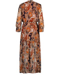 D2. Paisley Flounce Maxi Dress - Golden Orange