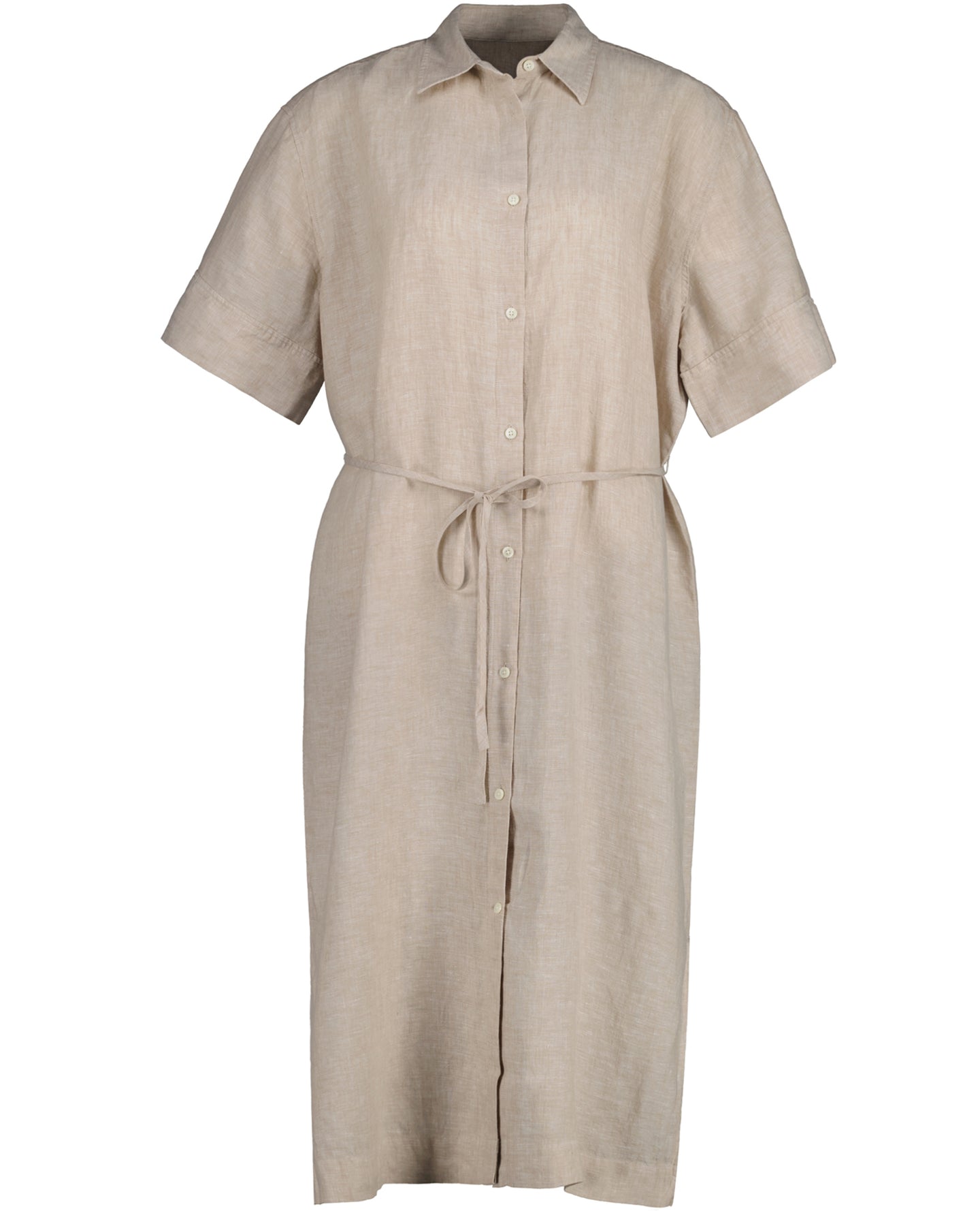 Relaxed Ss Linen Shirt Dress - Horn Beige