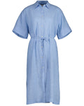 Relaxed Ss Linen Shirt Dress - Gentle Blue