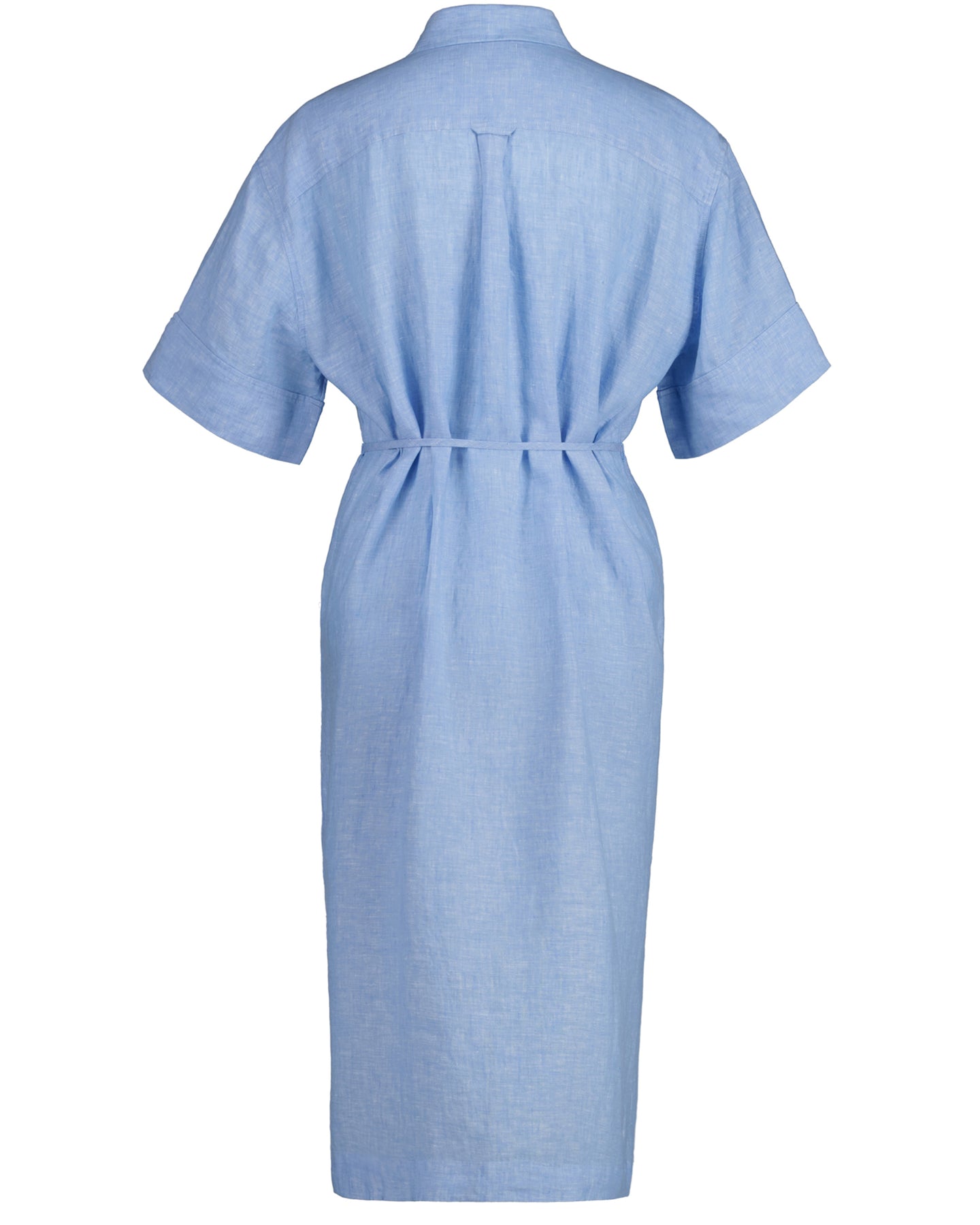 Relaxed Ss Linen Shirt Dress - Gentle Blue