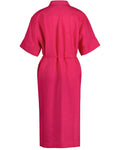 Relaxed Ss Linen Shirt Dress - Magenta Pink