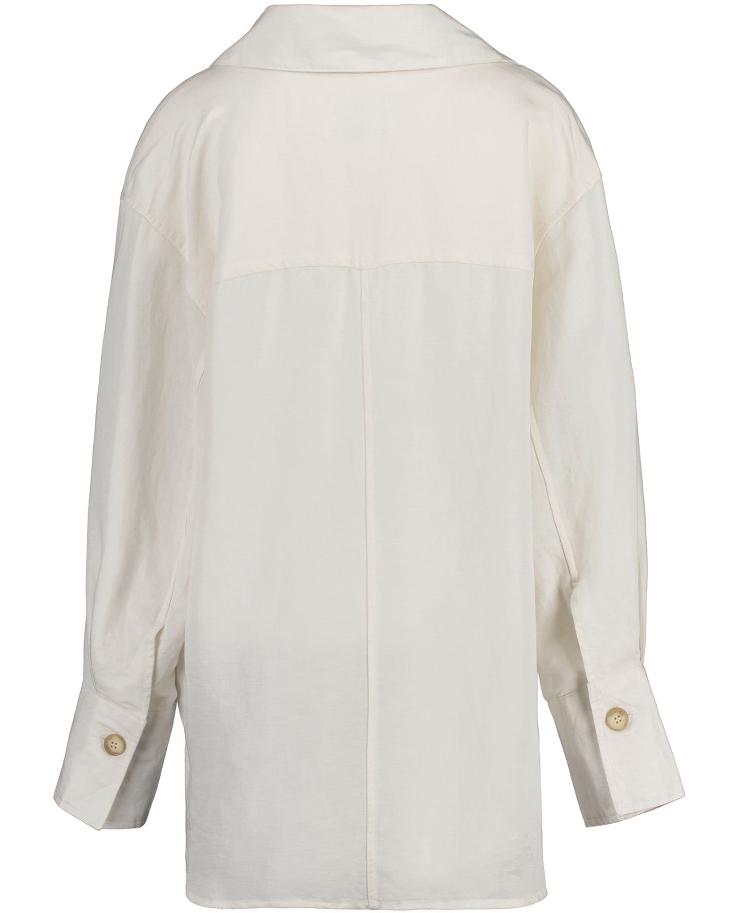 Linen Viscose Shirt Jacket - Eggshell