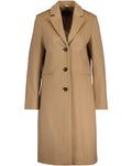 D1. Wool Blend Tailored Coat - Dark Khaki