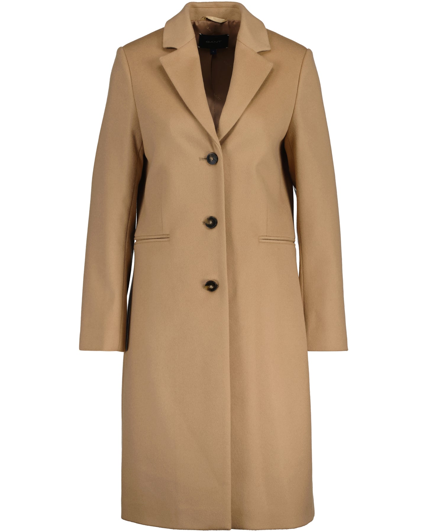 D1. Wool Blend Tailored Coat - Dark Khaki