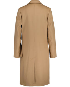 D1. Wool Blend Tailored Coat - Dark Khaki