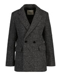 Regular Herringbone Blazer - Antracit Melange