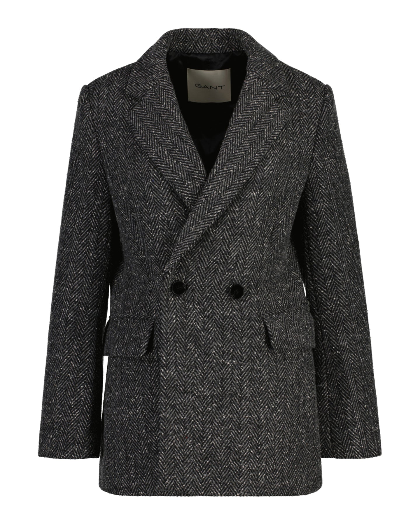 Regular Herringbone Blazer - Antracit Melange