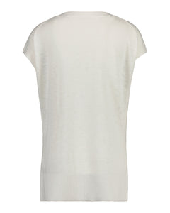 Linen-Blend V-Neck Vest - White