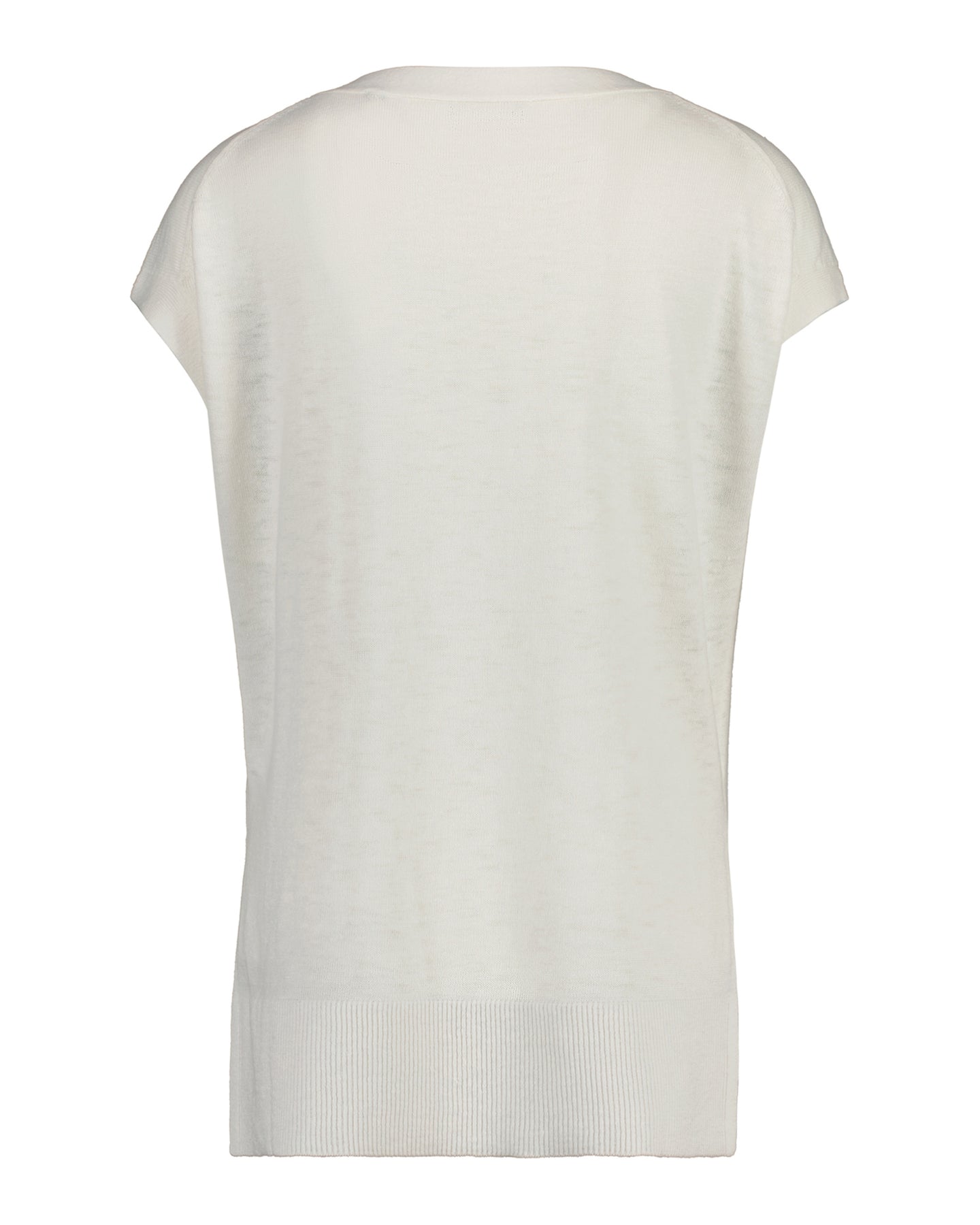 Linen-Blend V-Neck Vest - White