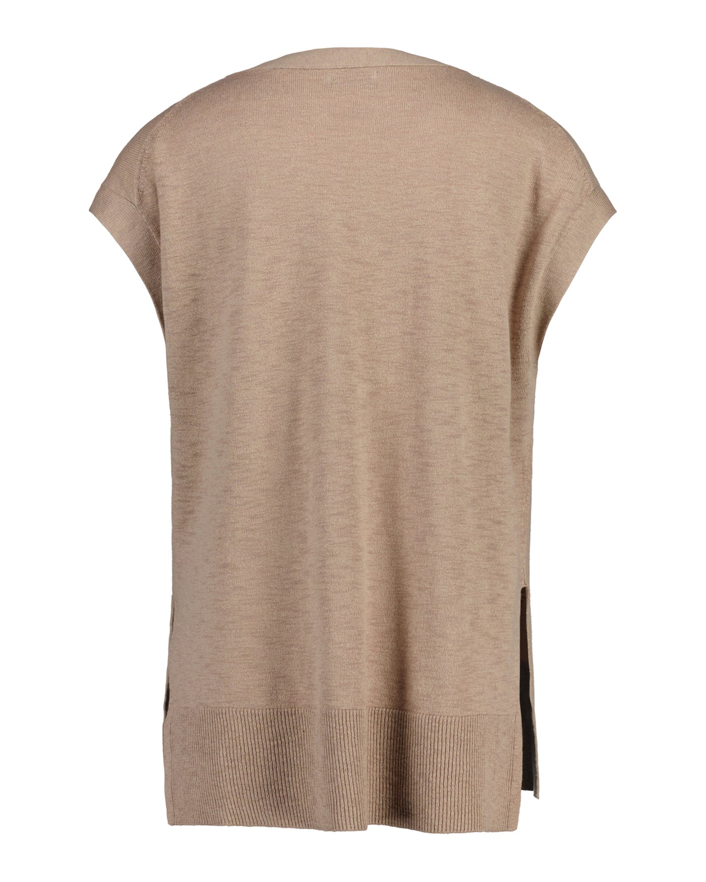 Linen-Blend V-Neck Vest - Horn Beige