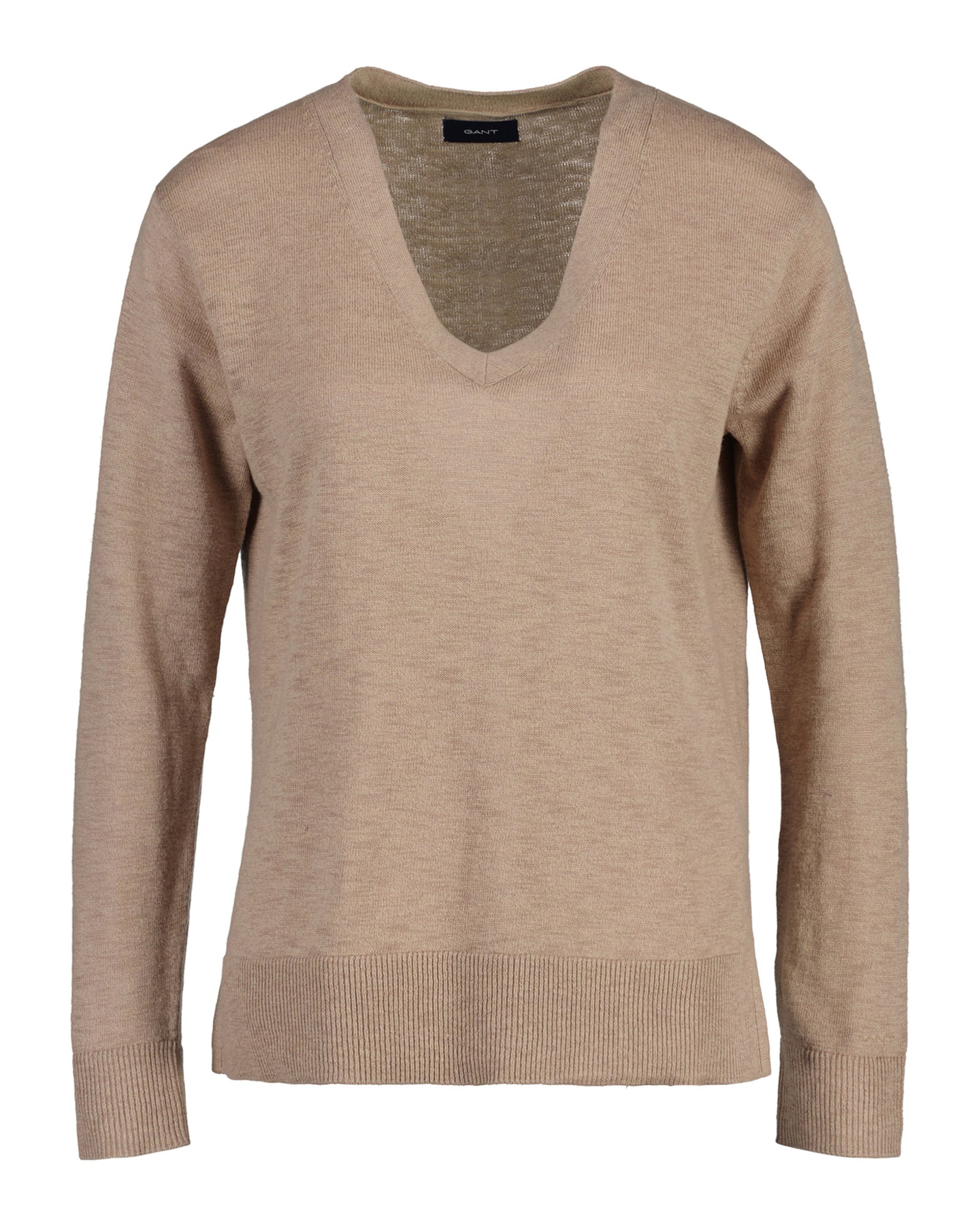 Linen-Blend V-Neck - Horn Beige