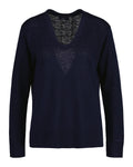 Linen-Blend V-Neck - Evening Blue