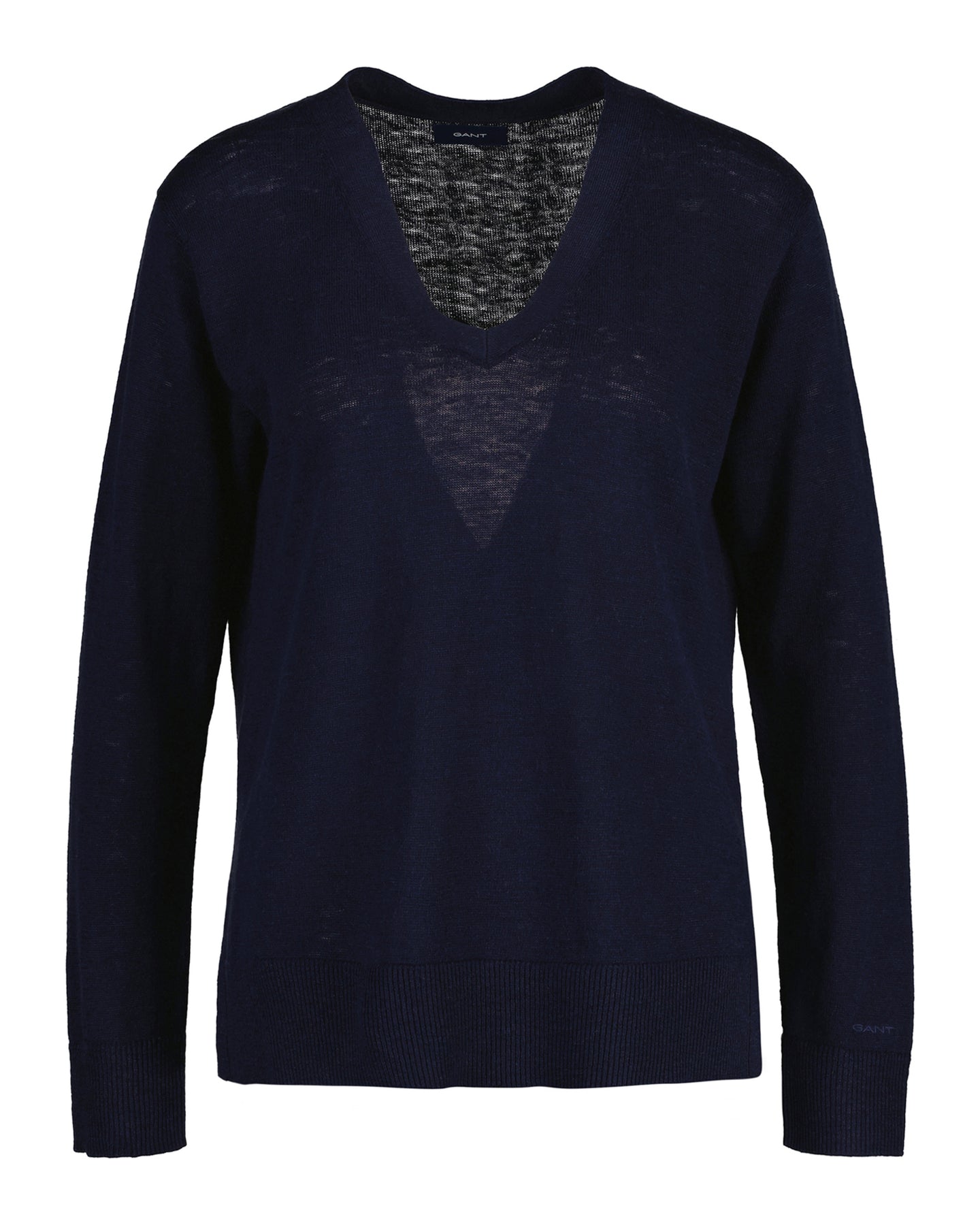 Linen-Blend V-Neck - Evening Blue
