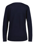 Linen-Blend V-Neck - Evening Blue