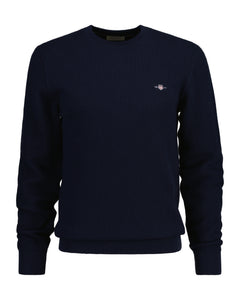 Micro Cotton Texture C-Neck - Evening Blue