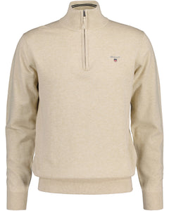 Classic Cotton Half Zip - Ochre Melange