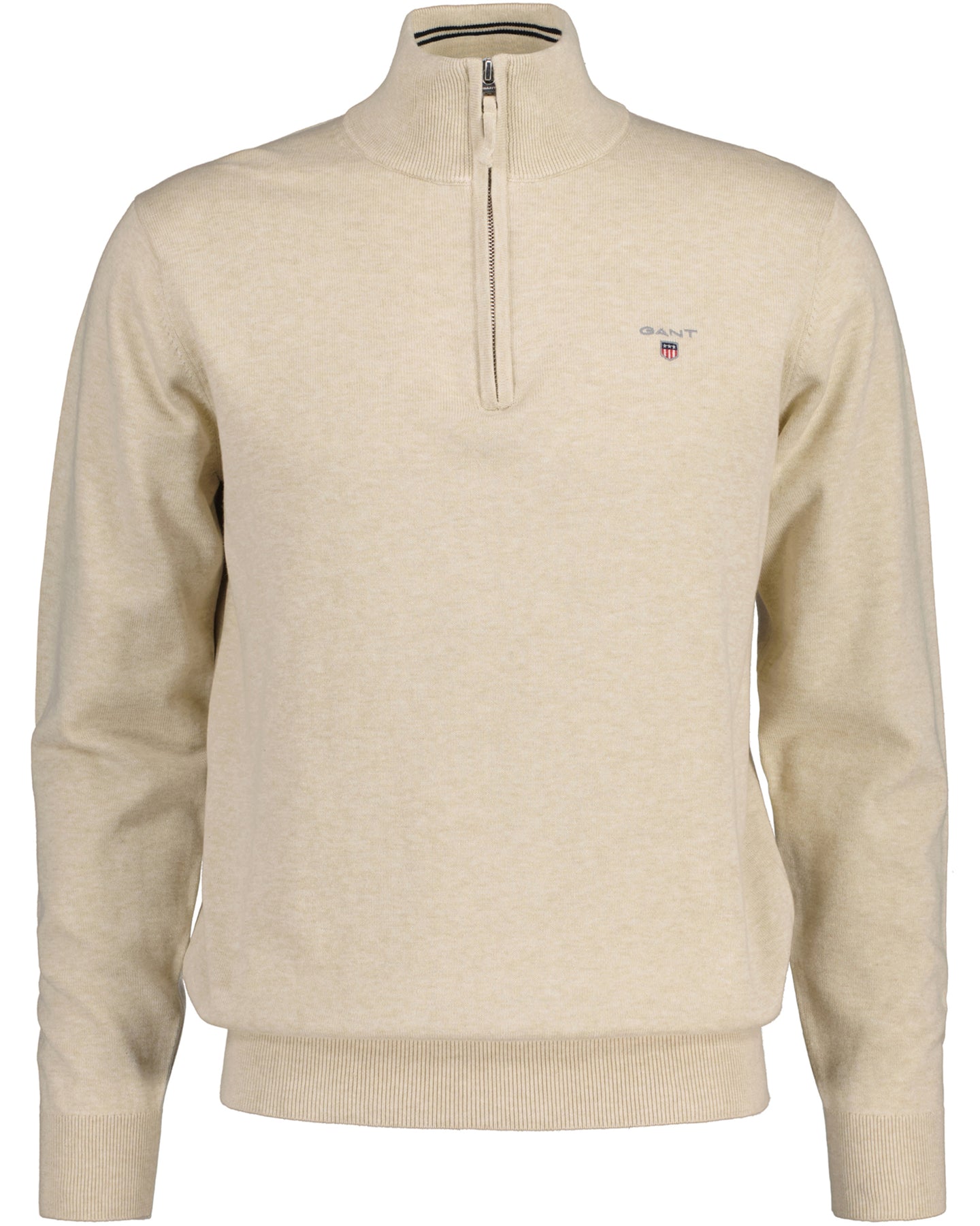 Classic Cotton Half Zip - Ochre Melange