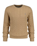 Cotton Cable C-Neck - Khaki Melange